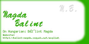 magda balint business card